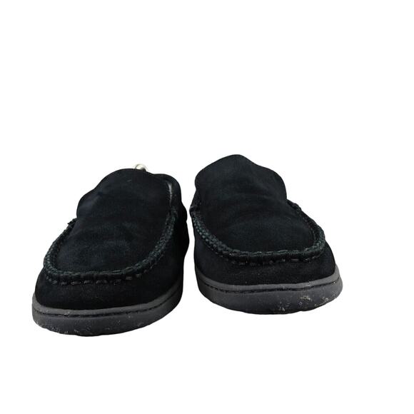 Clarks Shoes Mens 9 Slippers Suede Moccasin Slip On Indoor Outdoor Comfort Black - Picture 3 of 12